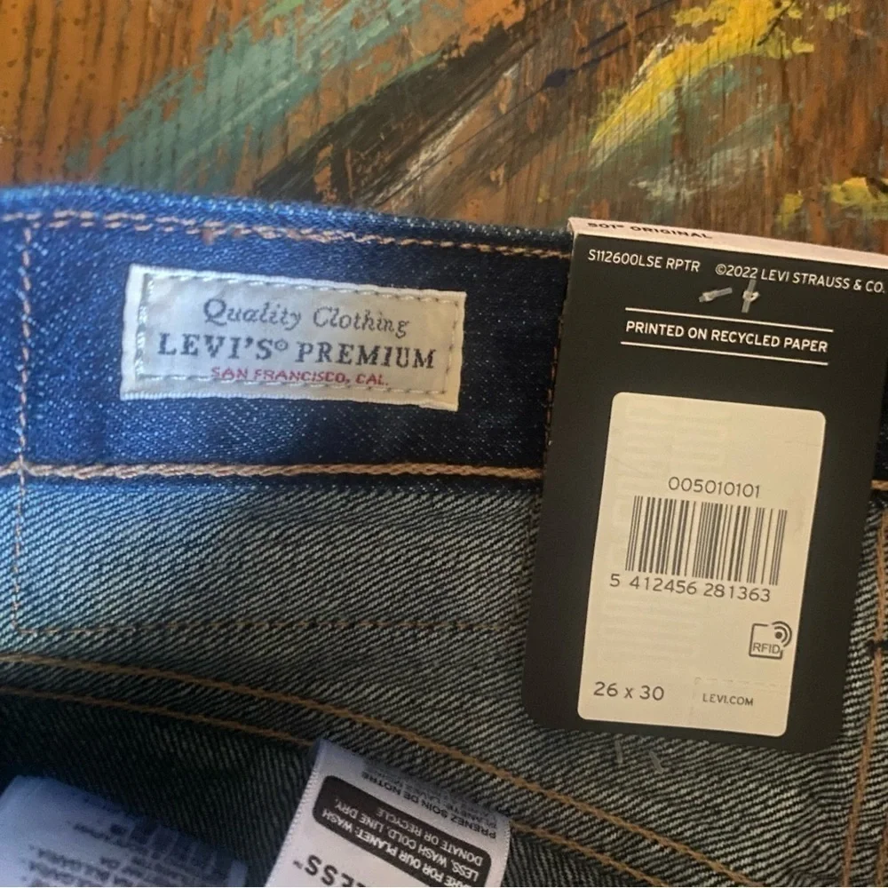 NWT GREAT Mens 501® LEVI'S® ORIGINAL FIT JEANS Jeans Dark Blue